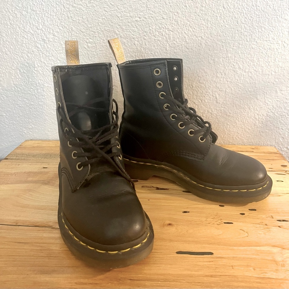 Dr Martens 1460 Women's 6 US Black Vegan Leather Lace-Up Boots